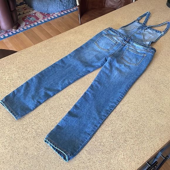 Cat & Jack Blue Denim Overalls with Paint Splatter - Picture 6 of 11